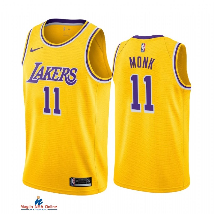 Maglia NBA Nike Los Angeles Lakers NO.11 Malik Monk Nike Giallo Icon 2021-22