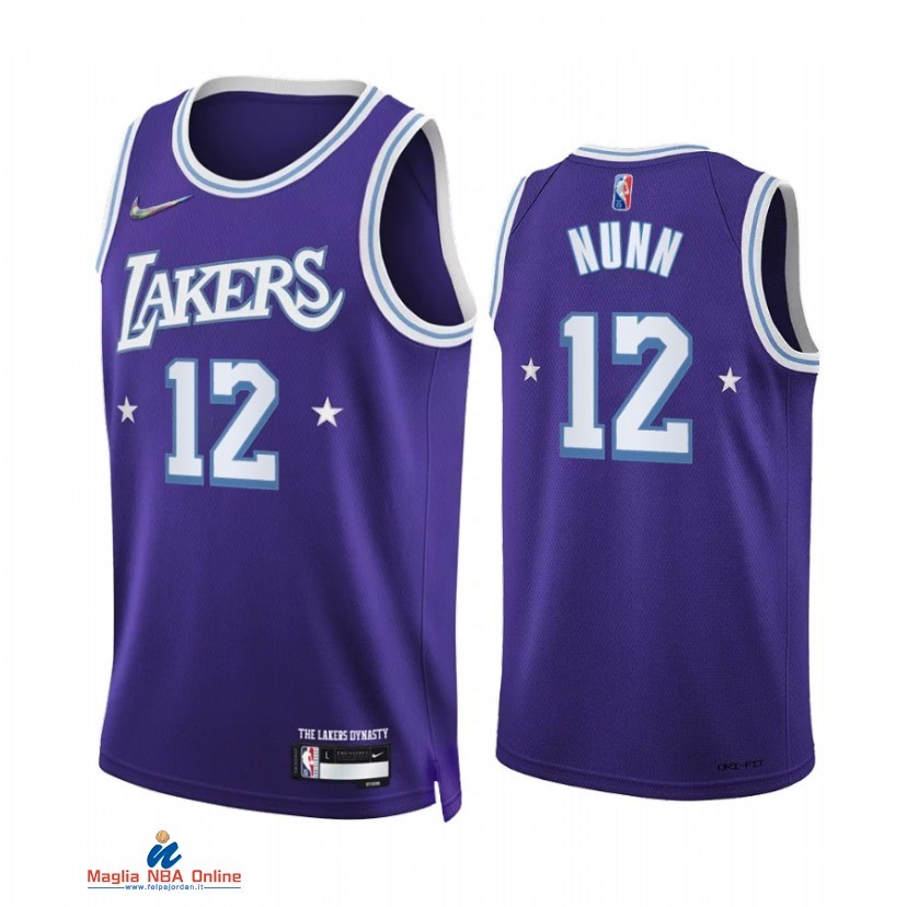 Maglia NBA Nike Los Angeles Lakers NO.12 Kendrick Nunn 75th Porpora Città 2021-22