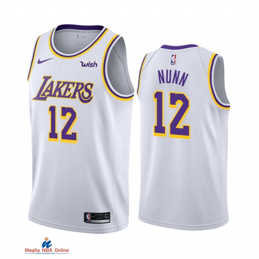 Maglia NBA Nike Los Angeles Lakers NO.12 Kendrick Nunn Bianco Association 2021-22