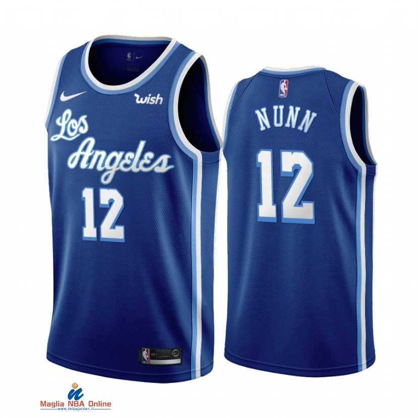 Maglia NBA Nike Los Angeles Lakers NO.12 Kendrick Nunn Blu Classics 2021