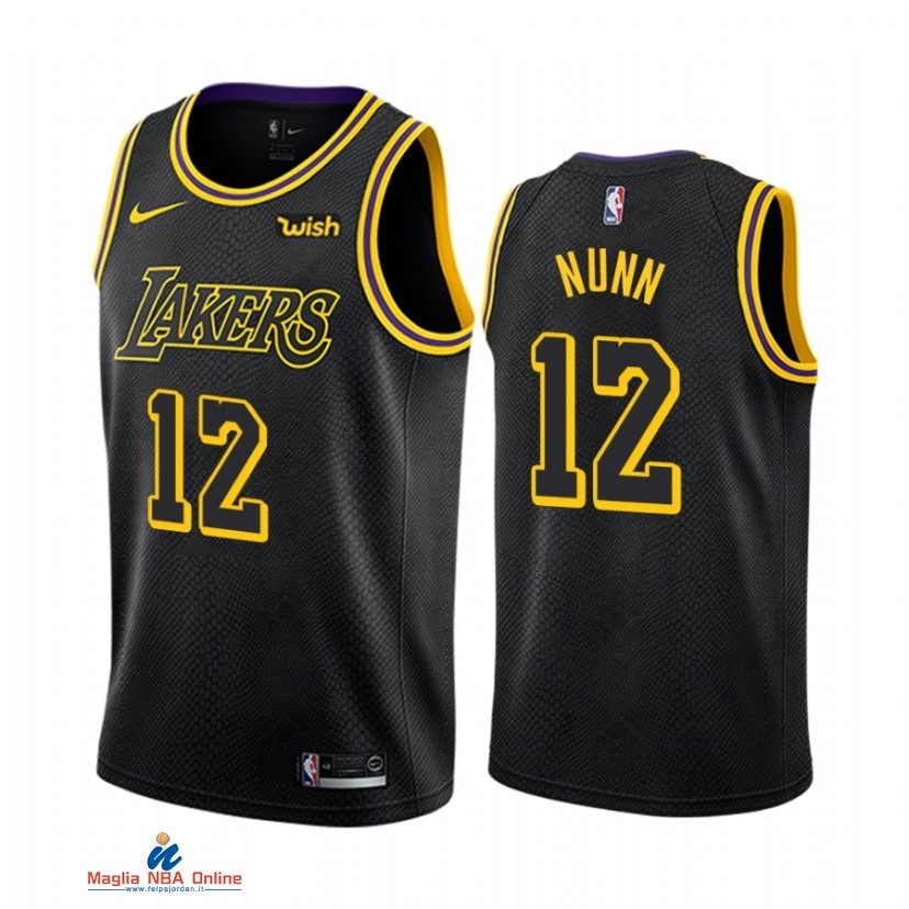 Maglia NBA Nike Los Angeles Lakers NO.12 Kendrick Nunn Nero Mamba 2021