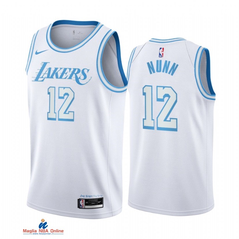 Maglia NBA Nike Los Angeles Lakers NO.12 Kendrick Nunn Nike Bianco Città 2021