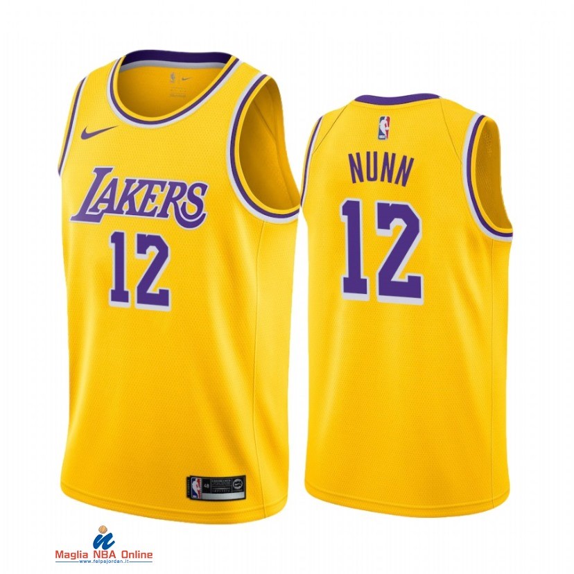 Maglia NBA Nike Los Angeles Lakers NO.12 Kendrick Nunn Nike Giallo Icon 2021-22
