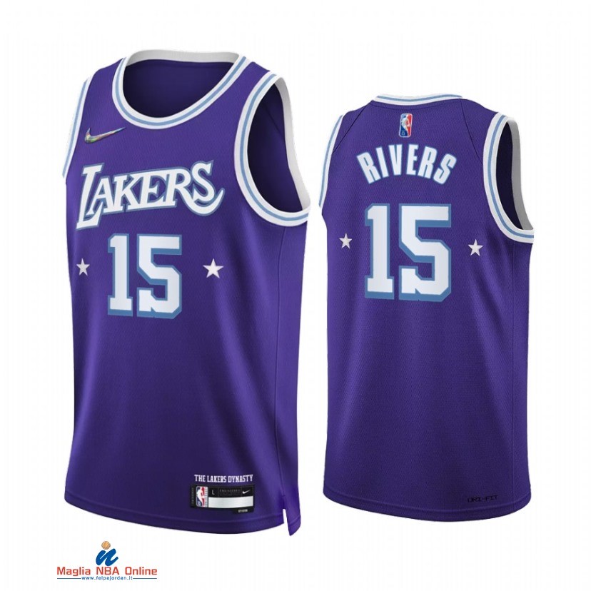 Maglia NBA Nike Los Angeles Lakers NO.15 Austin Rivers 75th Porpora Città 2021-22