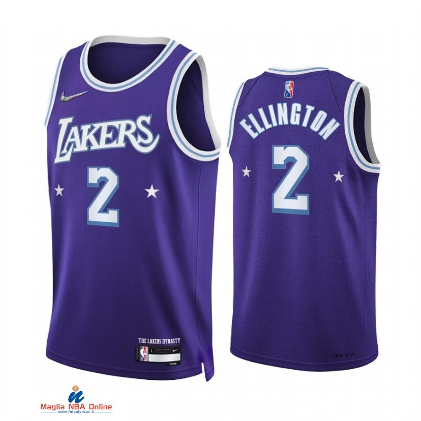 Maglia NBA Nike Los Angeles Lakers NO.2 Wayne Ellington 75th Porpora Città 2021-22