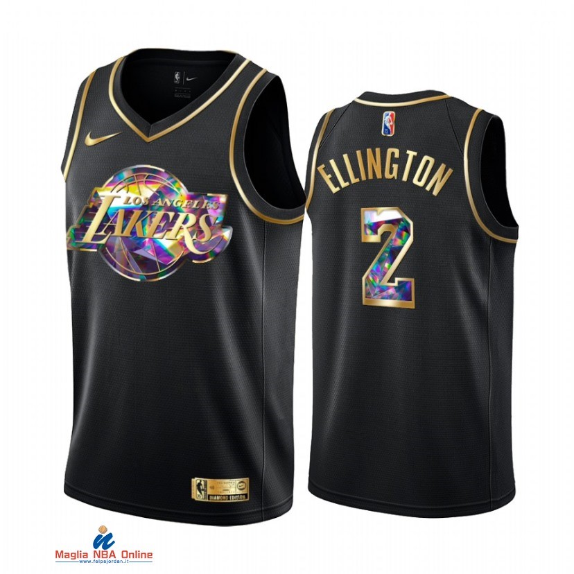 Maglia NBA Nike Los Angeles Lakers NO.2 Wayne Ellington Nero Diamante 2021-22