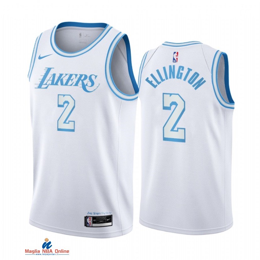 Maglia NBA Nike Los Angeles Lakers NO.2 Wayne Ellington Nike Bianco Città 2021