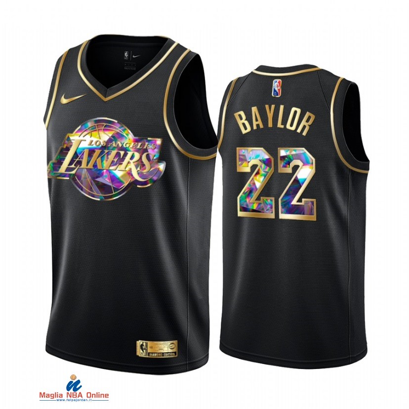 Maglia NBA Nike Los Angeles Lakers NO.22 Elgin Baylor Nero Diamante 2021-22