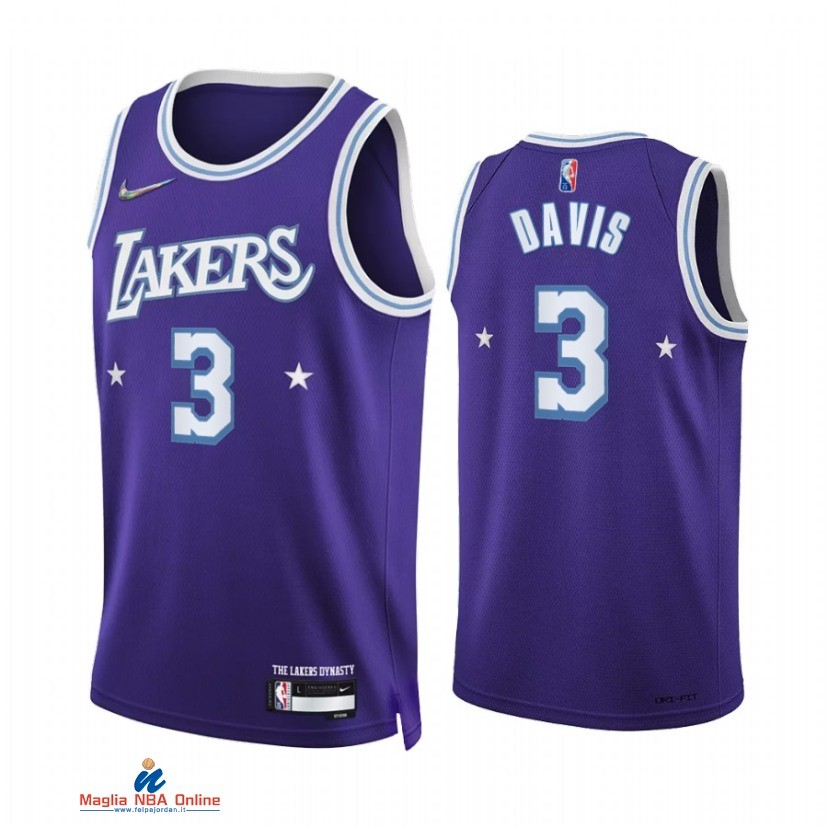 Maglia NBA Nike Los Angeles Lakers NO.3 Anthony Davis 75th Porpora Città 2021-22