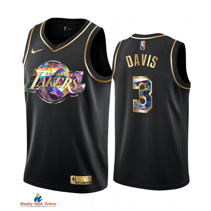 Maglia NBA Nike Los Angeles Lakers NO.3 Anthony Davis Nero Diamante 2021-22
