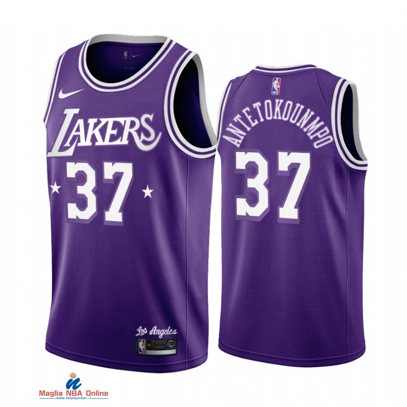 Maglia NBA Nike Los Angeles Lakers NO.37 Kostas Antetokounmpo Nike Porpora Città 2021-22