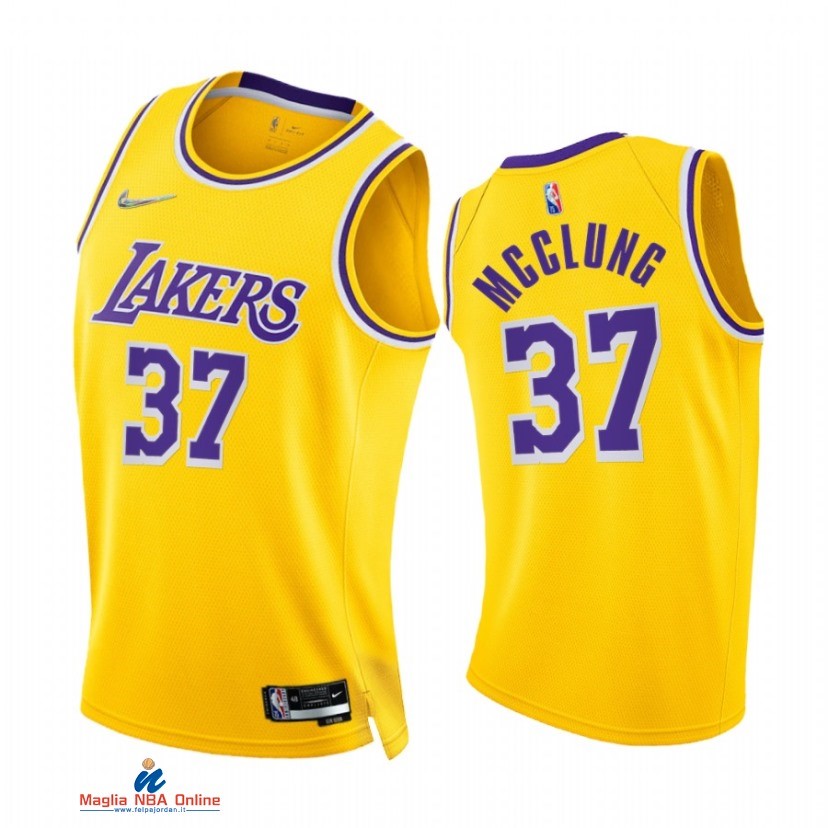 Maglia NBA Nike Los Angeles Lakers NO.37 Mac McClung 75th Season Diamante Giallo Icon 2021-22