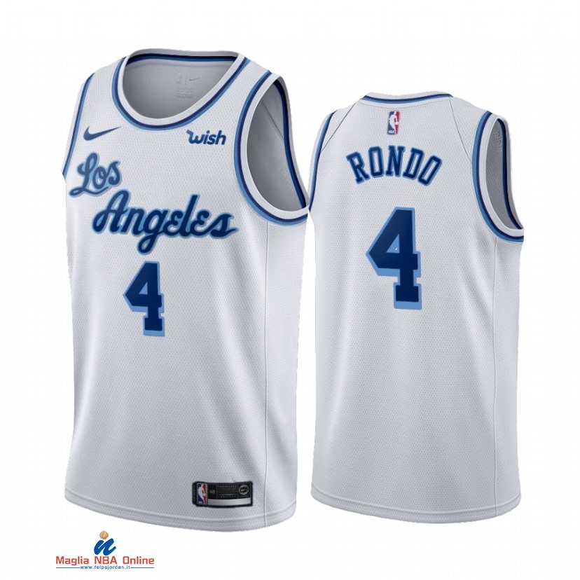 Maglia NBA Nike Los Angeles Lakers NO.4 Rajon Rondo Bianco Classic 2021-22