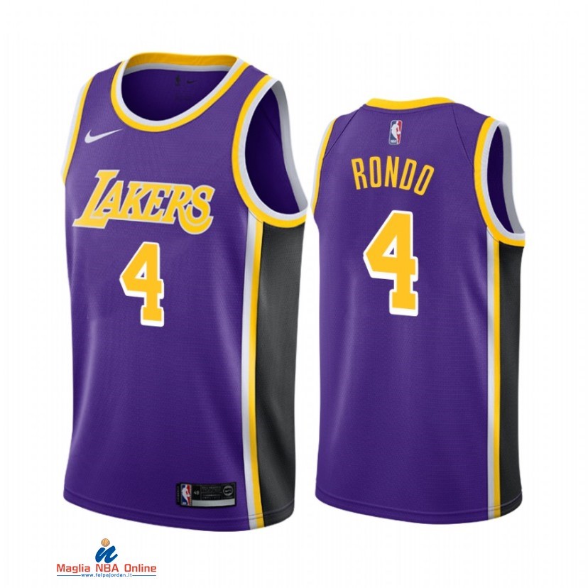 Maglia NBA Nike Los Angeles Lakers NO.4 Rajon Rondo Nike Porpora Statement 2021-22