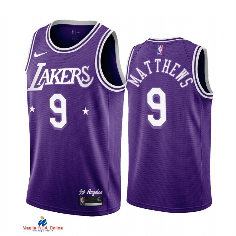 Maglia NBA Nike Los Angeles Lakers NO.9 Wesley Matthews Nike Porpora Città 2021-22