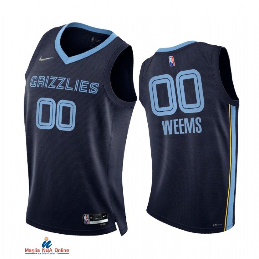 Maglia NBA Nike Memphis Grizzlies NO.00 Romeo Weems 75th Season Diamante Marino Blu 2021-22