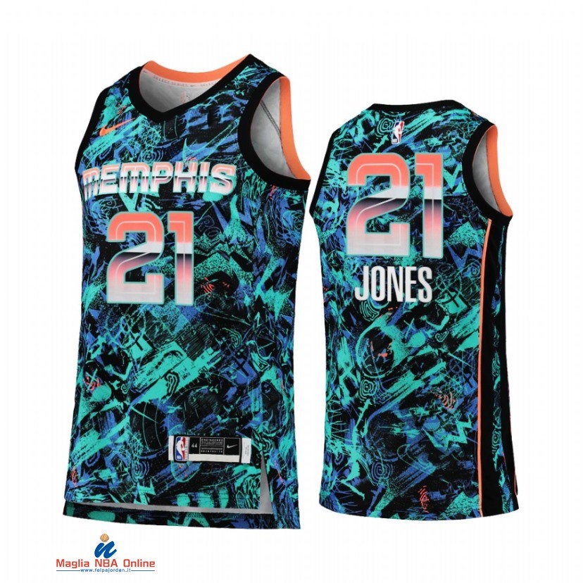 Maglia NBA Nike Memphis Grizzlies NO.21 Tyus Jones Select Series Verde Camouflage 2021