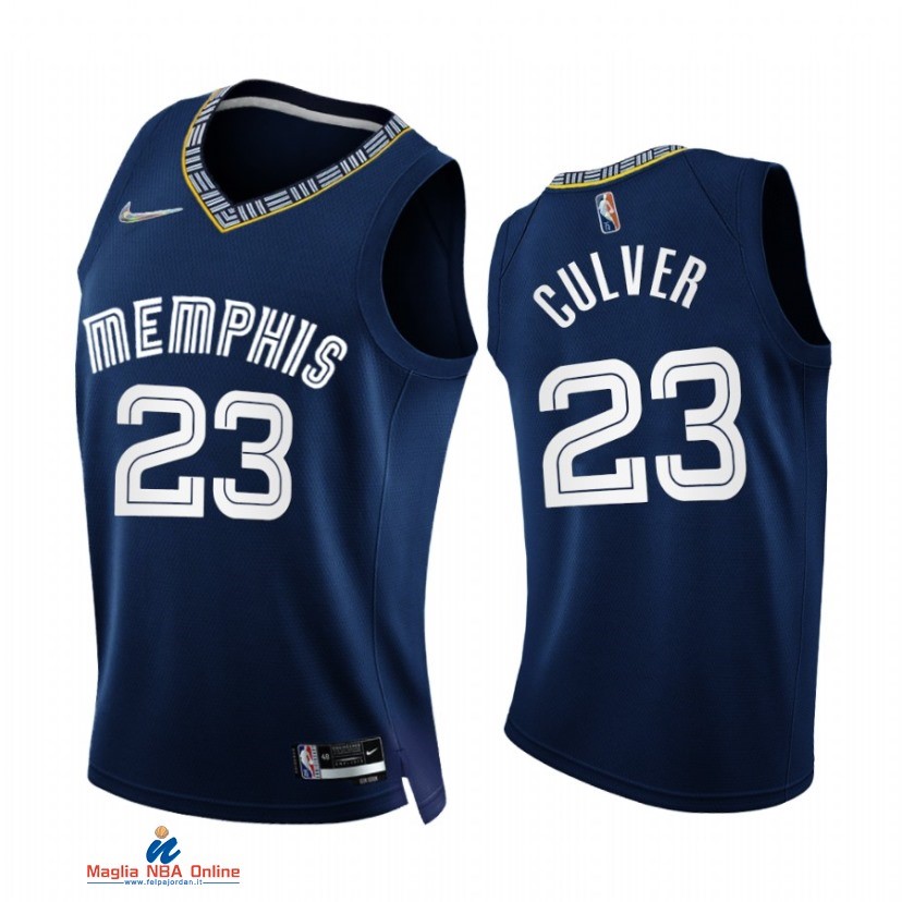Maglia NBA Nike Memphis Grizzlies NO.23 Jarrett Culver 75th Marino Città 2021-22