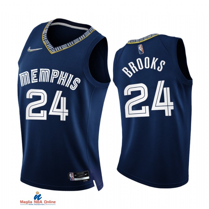 Maglia NBA Nike Memphis Grizzlies NO.24 Dillon Brooks 75th Marino Città 2021-22