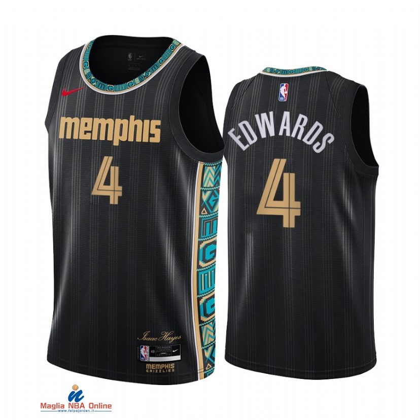 Maglia NBA Nike Memphis Grizzlies NO.4 Carsen Edwards Nike Nero Città 2021