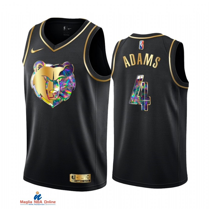 Maglia NBA Nike Memphis Grizzlies NO.4 Steven Adams Nero Diamante 2021-22