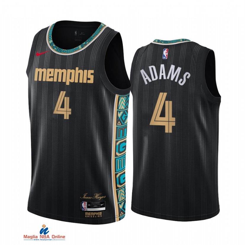 Maglia NBA Nike Memphis Grizzlies NO.4 Steven Adams Nike Nero Città 2021