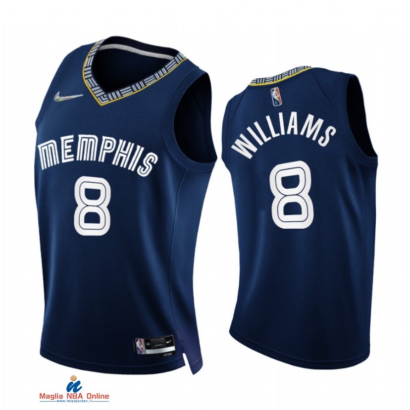 Maglia NBA Nike Memphis Grizzlies NO.8 Ziaire Williams 75th Marino Città 2021-22