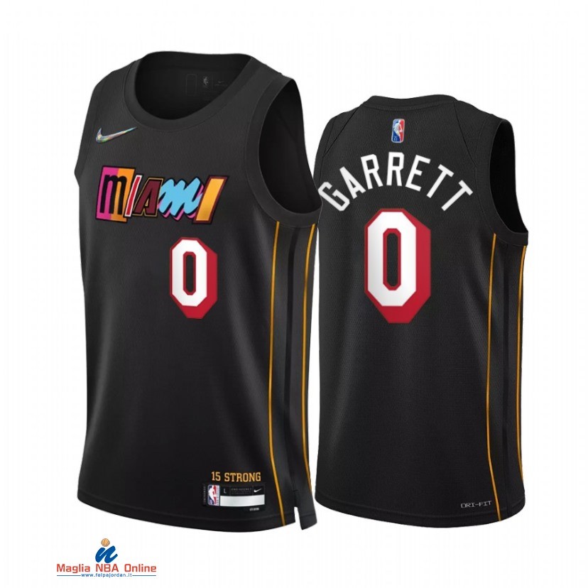 Maglia NBA Nike Miami Heat NO.0 Marcus Garrett 75th Nero Città 2021-22