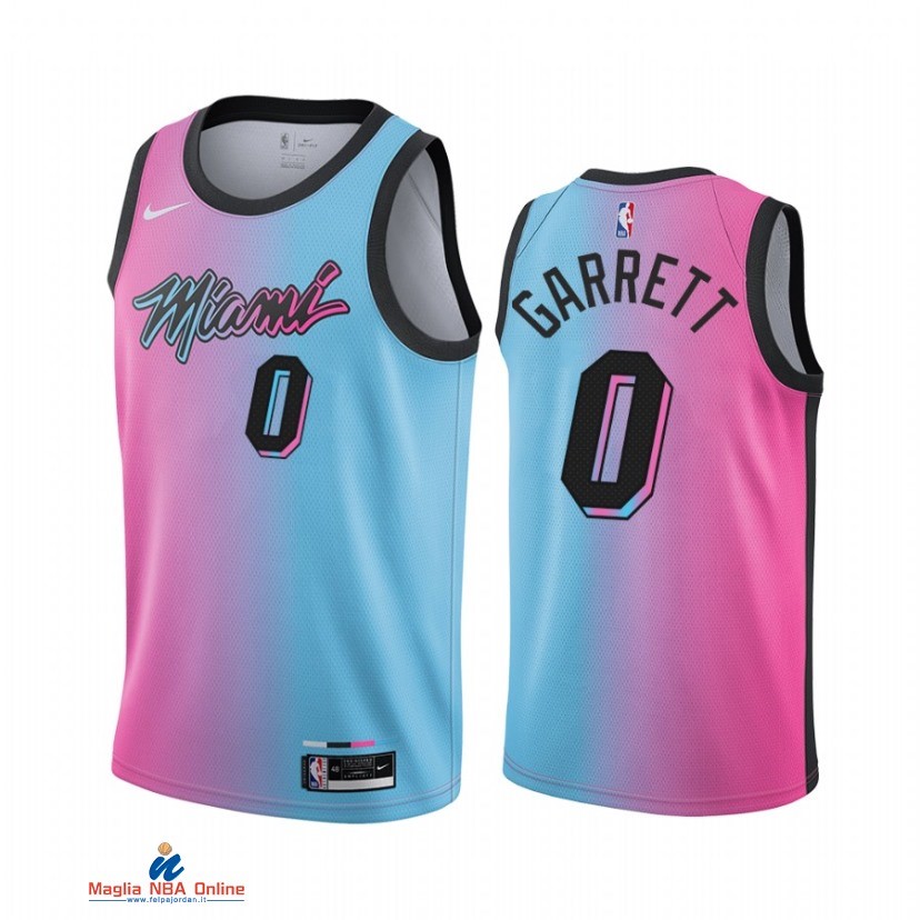 Maglia NBA Nike Miami Heat NO.0 Marcus Garrett Nike Blu Rosa Città 2021-22