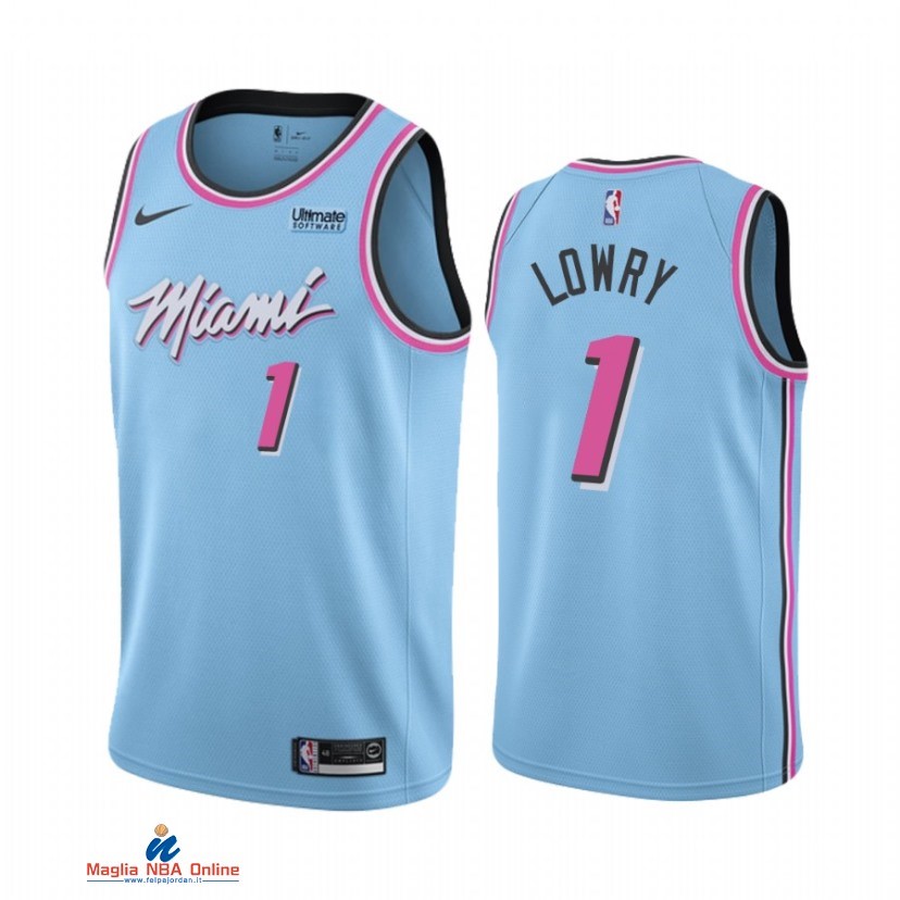 Maglia NBA Nike Miami Heat NO.1 Kyle Lowry Blu Città 2021