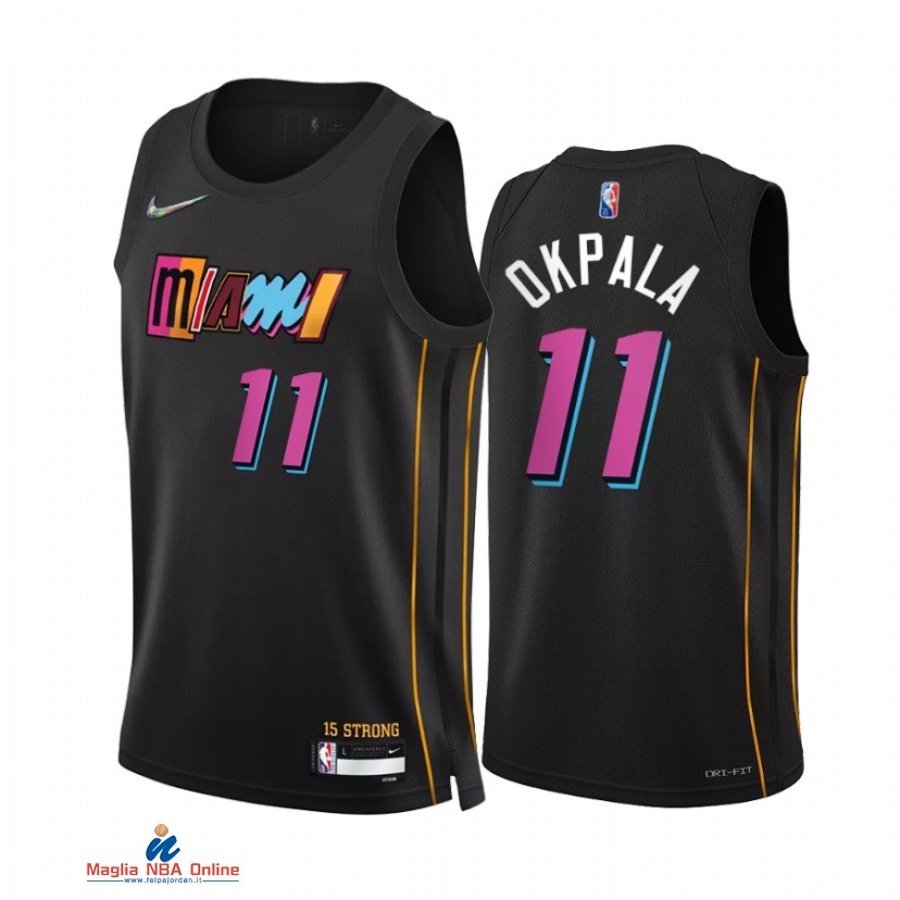 Maglia NBA Nike Miami Heat NO.11 KZ Okpala 75th Nero Città 2021-22