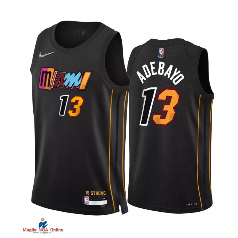 Maglia NBA Nike Miami Heat NO.13 Bam Adebayo 75th Nero Città 2021-22