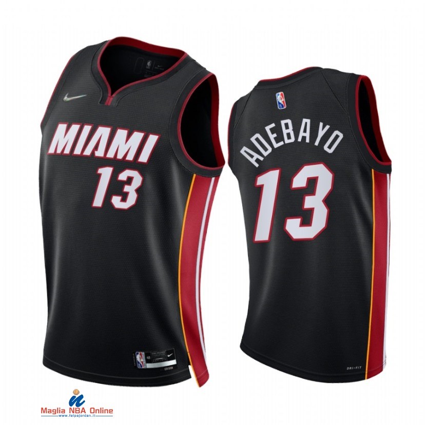 Maglia NBA Nike Miami Heat NO.13 Bam Adebayo 75th Season Diamante Nero Icon 2021-22