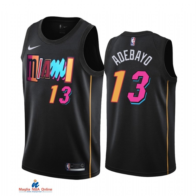 Maglia NBA Nike Miami Heat NO.13 Bam Adebayo Nike Nero Città 2021-22