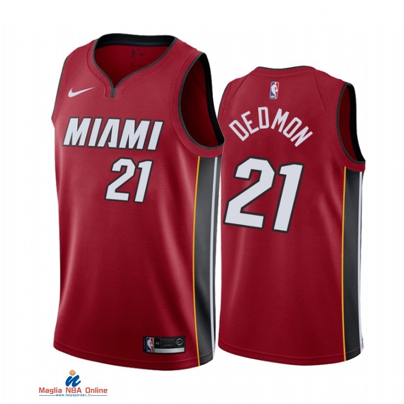 Maglia NBA Nike Miami Heat NO.21 Dewayne Dedmon Nike Rosso Statement Edition 2021