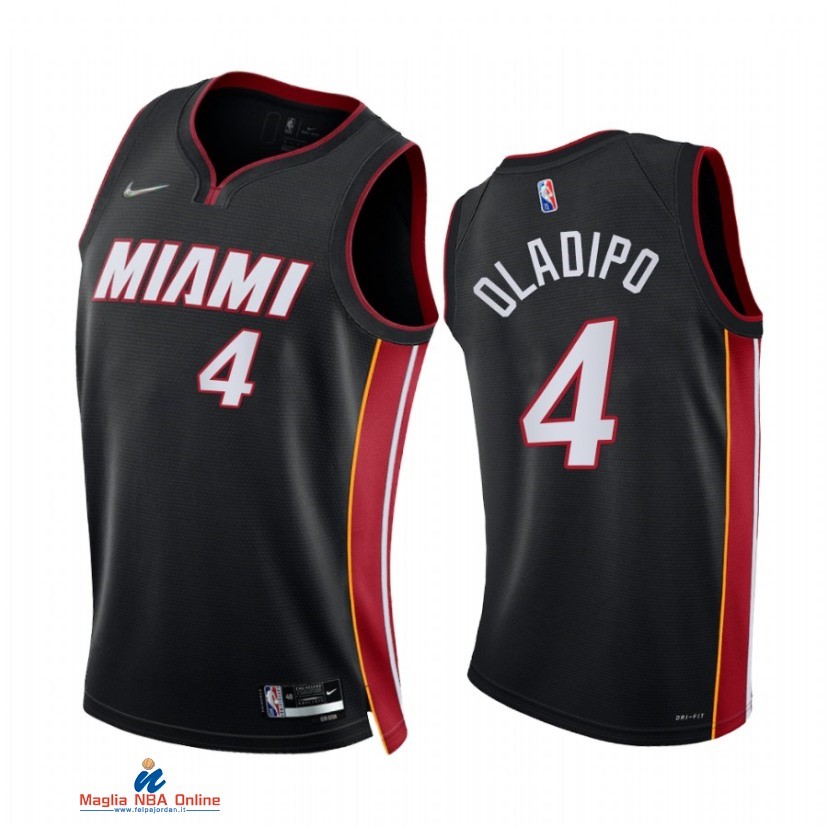 Maglia NBA Nike Miami Heat NO.4 Victor Oladipo 75th Season Diamante Nero Icon 2021-22