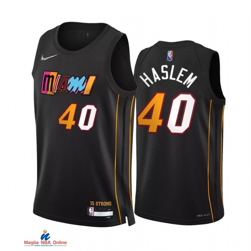 Maglia NBA Nike Miami Heat NO.40 Udonis Haslem 75th Nero Città 2021-22