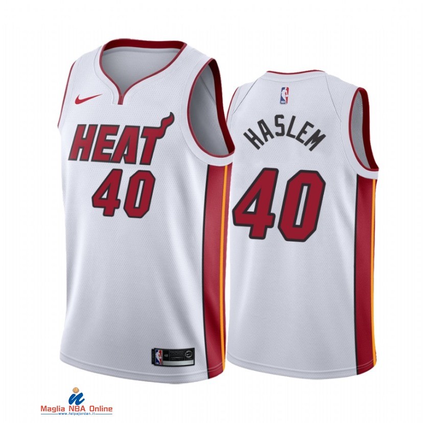 Maglia NBA Nike Miami Heat NO.40 Udonis Haslem Bianco Association 2021