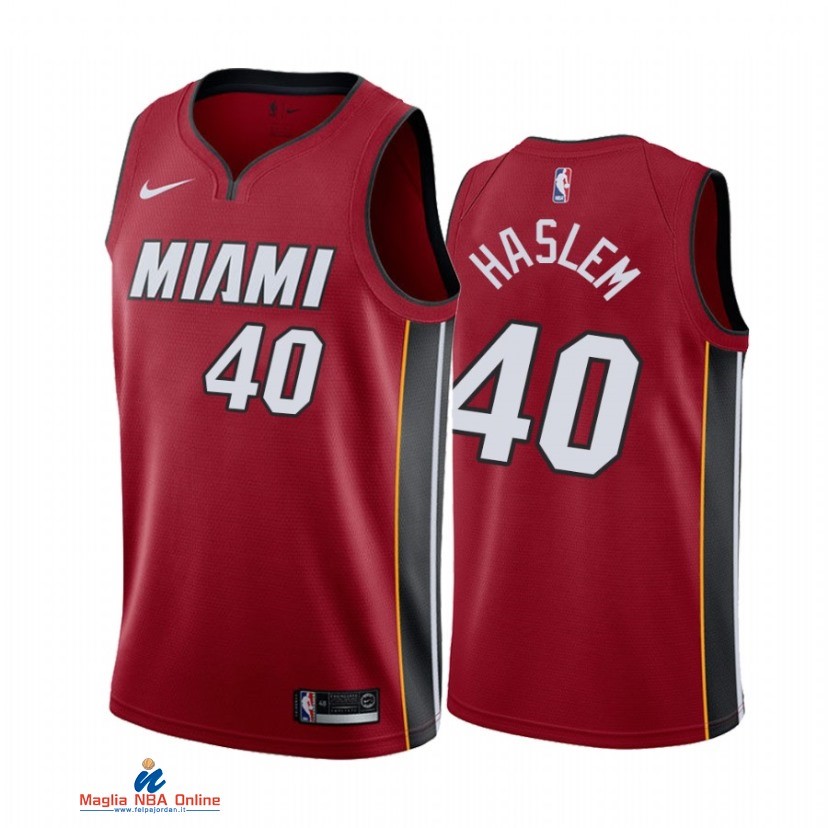 Maglia NBA Nike Miami Heat NO.40 Udonis Haslem Nike Rosso Statement Edition 2021