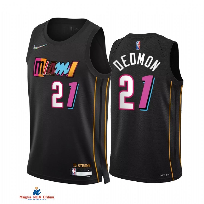 Maglia NBA Nike Miami Heat NO.7 Dewayne Dedmon 75th Nero Città 2021-22