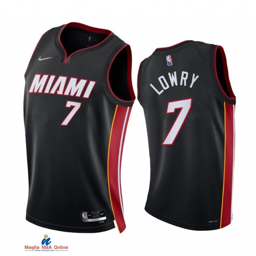 Maglia NBA Nike Miami Heat NO.7 Kyle Lowry 75th Season Diamante Nero Icon 2021-22