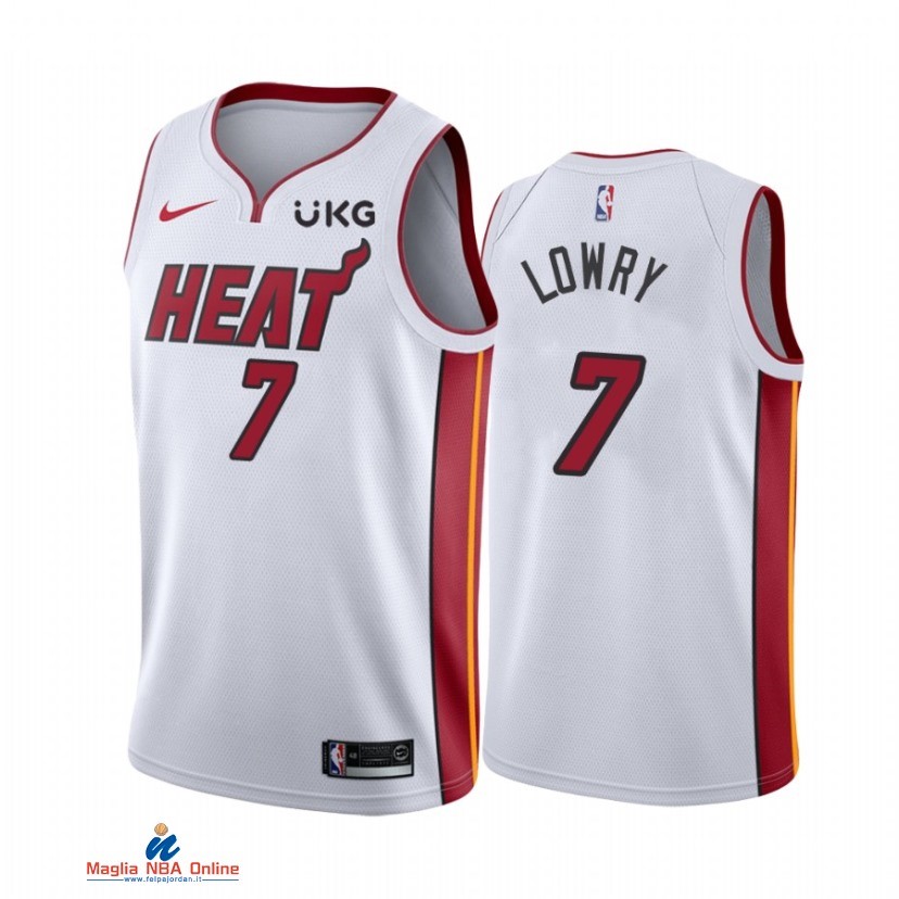 Maglia NBA Nike Miami Heat NO.7 Kyle Lowry Bianco Association 2021