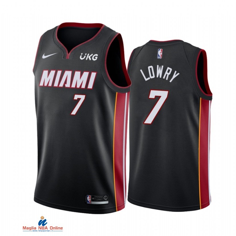Maglia NBA Nike Miami Heat NO.7 Kyle Lowry Nike Nero Icon 2021