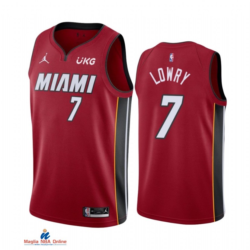 Maglia NBA Nike Miami Heat NO.7 Kyle Lowry Nike Rosso Statement Edition 2021