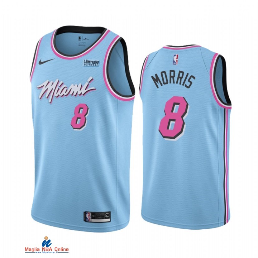 Maglia NBA Nike Miami Heat NO.8 Markieff Morris Blu Città 2021