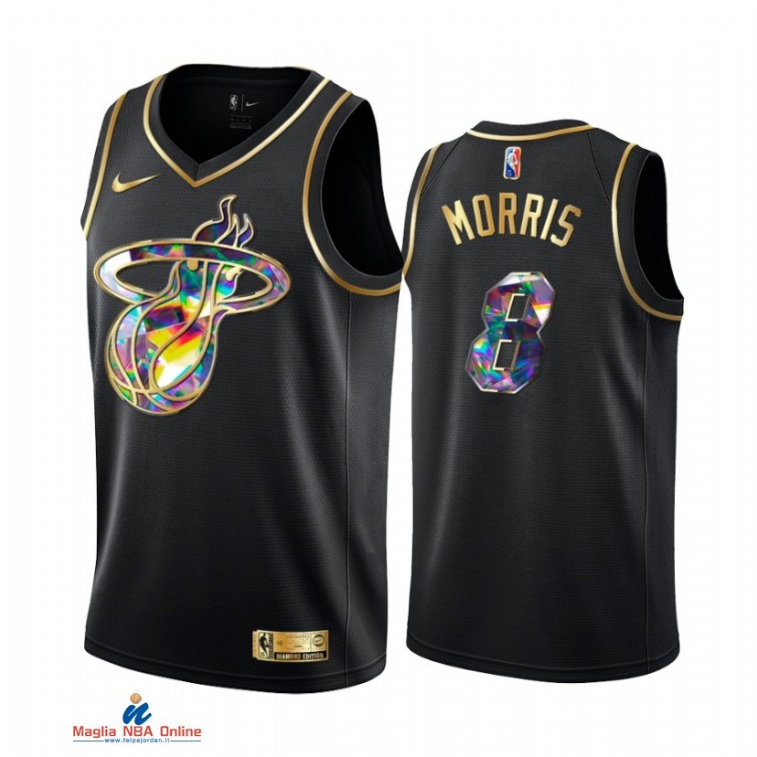Maglia NBA Nike Miami Heat NO.8 Markieff Morris Nero Diamante 2021-22