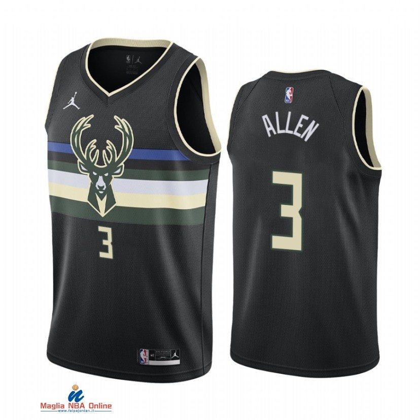 Maglia NBA Nike Milwaukee Bucks NO.3 George Hill Nike Nero Statement 2021