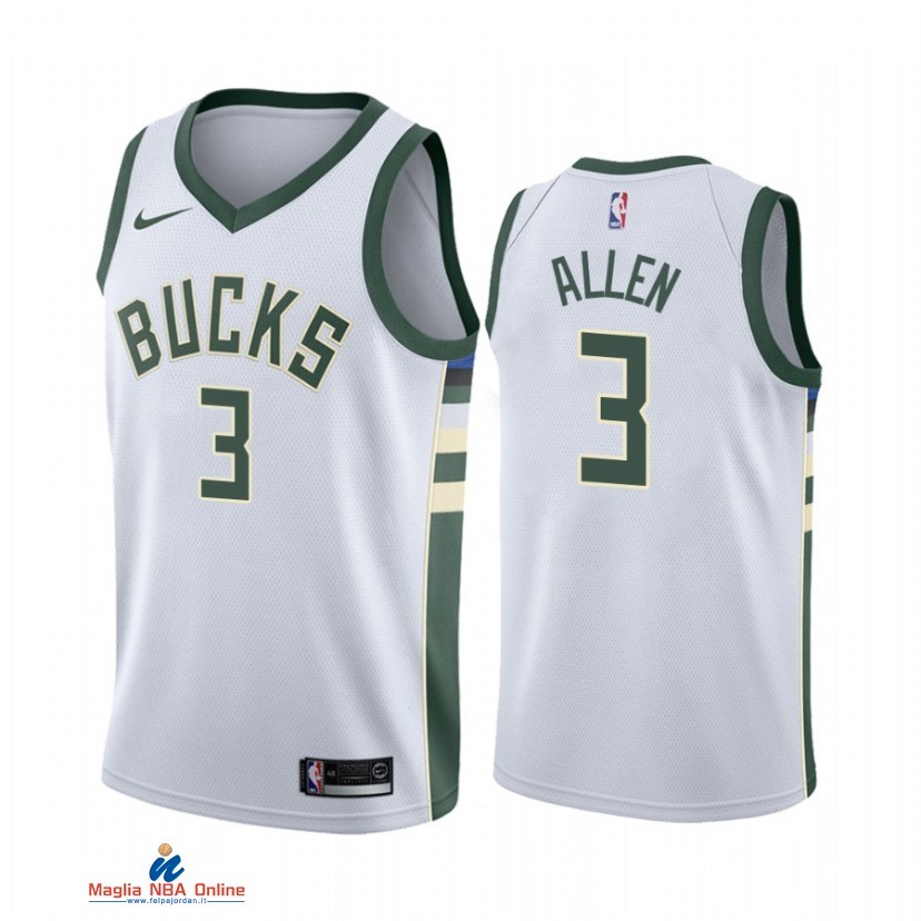 Maglia NBA Nike Milwaukee Bucks NO.3 Grayson Allen Nike Bianco Association 2021