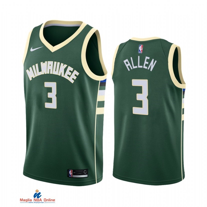 Maglia NBA Nike Milwaukee Bucks NO.3 Grayson Allen Nike Verde Icon 2021