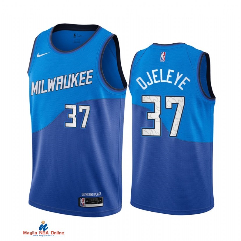 Maglia NBA Nike Milwaukee Bucks NO.37 Semi Ojeleye Nike Blu Città 2021